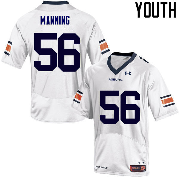 Youth Auburn Tigers #56 Tashawn Manning College Football Jerseys Sale-White - Click Image to Close
